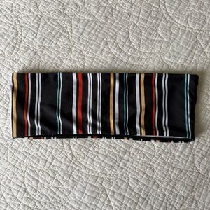 Zaful Colorful Striped Black Swimsuit Bikini Top Size Medium